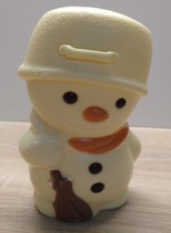 Schneefigur aus weißer Schokolade
